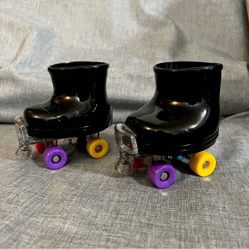 Build-A-Bear Black Rubber Boots with Attached Skates